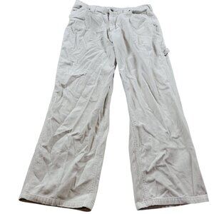 Vintage Lee Dungaree Corduroy Pants Mens 34x28.5 Tag 34x30 Beige Carpenter